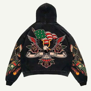 Survêtement imprimé bouffant personnalisé Streetwear noir Ensemble pantalons de survêtement et sweats à capuche Hip Hop survêtement bouffant 3d pour hommes - Product Image 2