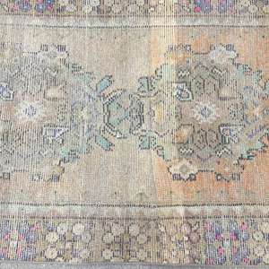 พรมวินเทจตุรกีขนาดเล็ก 2.7x5.2 ฟุต พรมขนสัตว์สีน้ำตาล - Product Image 3