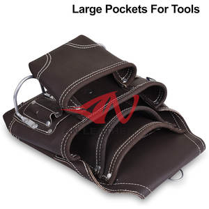 Sac à outils pour électricien en cuir de qualité supérieure, design amélioré, corps en cuir robuste avec espace sécurisé pour les outils - Product Image 4