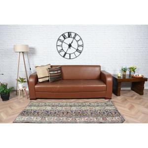 Alfombra Turca, Alfombra Vintage de 2.7x6.1 pies, Alfombra de Lana con Diseño Floral Azul - Product Image 4