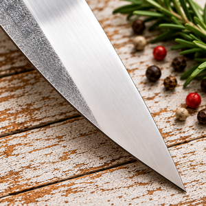 Couteau de chef de style japonais, fait main, en acier à haute teneur en carbone, avec manche en bois, couteau de cuisine professionnel - Product Image 5