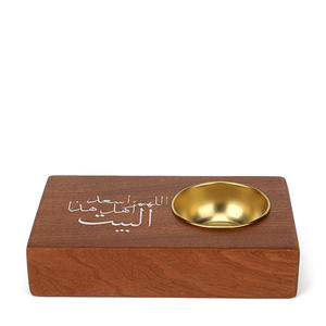 Quemador de incienso de madera con caligrafía árabe y taza de metal, soporte rectangular para incienso, para decoración y regalos islámicos, Ramadán, Eid - Product Image 4