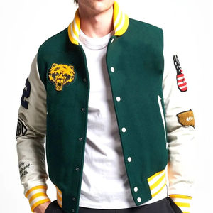 Fabricant de vêtements de ville neufs avec logo personnalisé veste universitaire Letterman de baseball brodée en laine et chenille pour hommes - Product Image 1