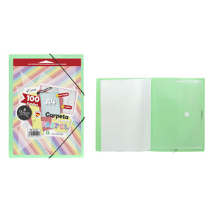 Raccoglitore ad anelli con tasca 100 personalizzabile con copertina verde pastello per documenti - Product Image 1