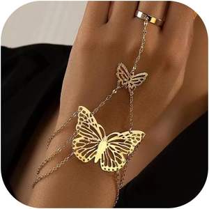 Bracelet chaîne papillon doré pour femmes, bijoux fins élégants, cadeau d'Halloween - Product Image 4