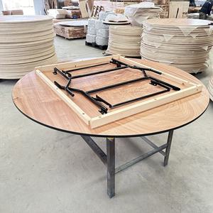 Mesa plegable redonda moderna para banquetes de hotel y bodas, muebles de madera para restaurante de uso comercial para 10 plazas - Product Image 4