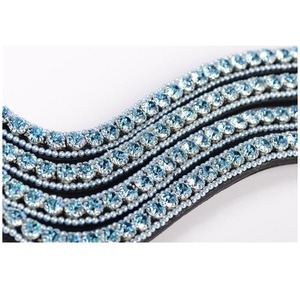100% banda de cejas de caballo ecuestre de cuero genuino diseño personalizado con cristal Swarovski duradero Fabricante Mayorista - Product Image 3