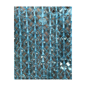 Cuentas redondas facetadas de Topacio Azul Natural de calidad superior personalizadas, hebra de 6-9mm de aproximadamente 8 pulgadas para la fabricación de joyas - Product Image 4