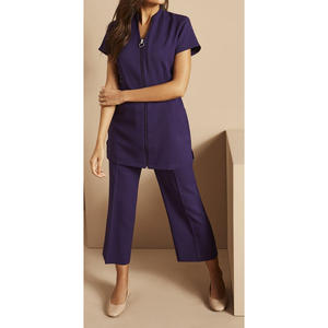 Blusa de Trabajo para Mujer, Estilo Túnica, Manga Corta, Uniforme para Esteticista, Terapeuta de Spa, Peluquería y Masajes - Product Image 3