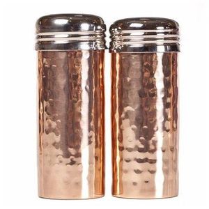 Saleros y Pimenteros de Acero Inoxidable para Barbacoa, Juego de Frascos para Especias con Tapa Plateada de Acabado Clásico - Product Image 1