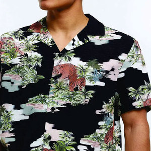 เสื้อฮาวายของผู้ชายเสื้อผู้ชายแห้งเร็วน้ำหนักเบากันรอยยับระบายอากาศ - Product Image 3