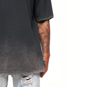 Venta al por mayor 100% algodón lavado ácido camiseta para hombres personalizado 300Gsm peso pesado Vintage camiseta personalizada en blanco camiseta - Product Image 5