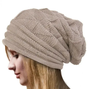 Modèle d'explosion en gros plié hiver tricot chapeau Ski laine gros bonnet tricoté femme chapeau d'hiver - Product Image 3