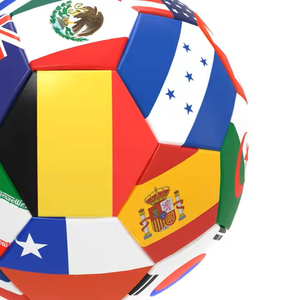 Balón de fútbol de entrenamiento de alta calidad de fábrica directa, tamaño 5, fútbol de cuero PU, sin costuras, térmico, Bandera de todos los países, Fútbol impreso - Product Image 5