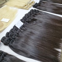 Cabello humano crudo de tendencia caliente, cabello vietnamita Natural liso, misma cutícula alineada, sin enredos, cabello crudo