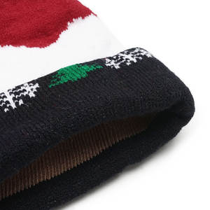 Noël tricoté chapeaux enfants hiver chapeau drôle noël tricot <span class=keywords><strong>pompon</strong></span> <span class=keywords><strong>bonnet</strong></span> chaud Festival bonnets avec broderie garçon fille - Product Image 4