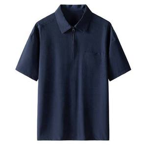 Chemises respirantes à demi fermeture éclair polos OEM de haute qualité pour hommes légers pour l'été vêtements pour hommes vêtements en coton grande taille - Product Image 3