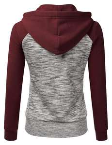 Sweat-shirts à capuche pour femmes, couleur personnalisée, automne, 100% polyester, prix bas, fermeture éclair, haute qualité, vente en gros, séchage rapide - Product Image 3