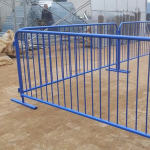 Galvanized Secure Site Barricade Pedestrian Crowd Control Barriers Fencing with Fixed Legs - Product Image 1