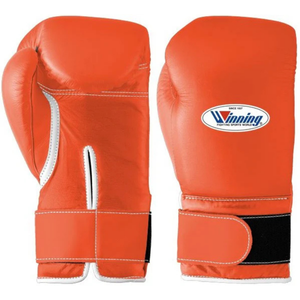 Professional Orange Leather Boxing Gloves <b>Velcro</b> Wrist Training Sparring Gloves for Men and Women - Product Image 1