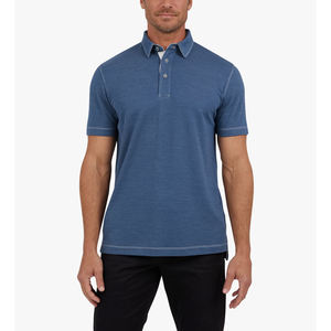 Vente en gros de polo brodé personnalisé à séchage rapide T-shirt uni en coton et polyester pour hommes 200g Polos respirants pour hommes - Product Image 2