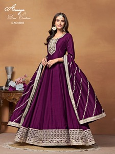 Hermoso arte seda bordado Anarkali Salwar Kameez para mujeres estilo largo boda invitado ropa tradicional Georgette Material - Product Image 2