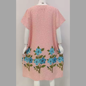 Vestido de casa de manga corta para mujer, cómodo para uso diario, hecho de 100% rayón por Chrysanta - Product Image 2