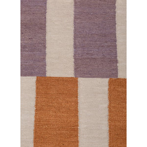 ADWL-1314 Tapis en laine tissé plat ivoire à carreaux, fait main, à rayures et motifs losanges, rectangulaire, pour chambre, salon, couloir - 9x12 pour adolescents - Product Image 3