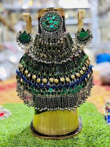 Ensemble tendance en acier inoxydable pour femmes afghanes, détails classiques pour les célébrations culturelles, les mariages, les festivals, le style quotidien et les fêtes - Product Image 5