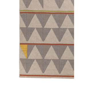 Indusbar Ivory Flat Weaves Wool <b>Rugs</b> Organic Cotton Jacquard Geometric Rectangle <b>Jute</b> <b>Rug</b> for Home Hallway Model ADWL-13087 - Product Image 4
