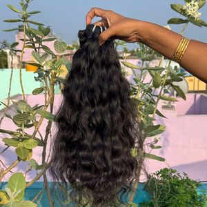 ผมมนุษย์หยักศกผมคนอินเดียแบบไม่ผ่านกระบวนการผมธรรมชาติไม่ใช้สารเคมีมัดผมบริสุทธิ์ - Product Image 1