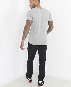 Vente en gros T-shirts en coton respirant personnalisé pour hommes à manches courtes avec impression couleur unie logo anneau filé coton - Product Image 4