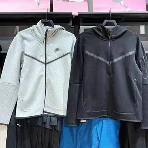 Sweat à capuche zippé délavé personnalisé sweat de couleur unie double couche sweats à capuche français éponge plaine polaire pour hommes sweat à capuche - Product Image 6