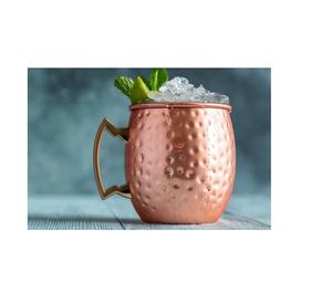 Tazas de mula de cobre puro de mejor aspecto de alta calidad con mango de latón Tamaño de 16 oz Martillado antiguo - Product Image 2