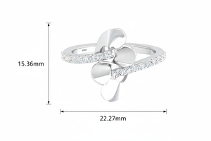 แหวนหรูหราสำหรับผู้หญิง ประดับเพชรแท้ 14K ทองคำแท้ น้ำหนัก 0.25 กะรัต ต่อเม็ด รวม 20 เม็ด - Product Image 2