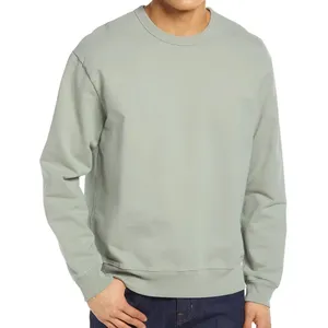 Best Quality Pullover Medium Weight 50%Cotton 45% Polyester 5% Spandex Grey Fleece Men O-Neck Pocket Sweatshirt for Casual Wear