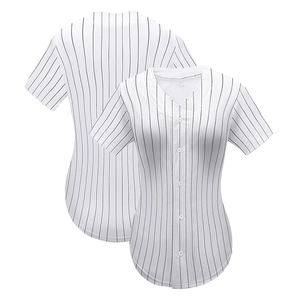 OEM Baseball Noir Uniforme Broderie Coton Lâche et Respirant Bandes Personnalisées Blanc Femmes Maillot de Baseball - Product Image 1