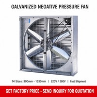 Ventilateur d'extraction mural galvanisé à pression négative avec volets à gravité pour atelier, serre, hangar d'élevage