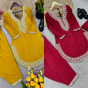 Vestido de Fiesta de Seda Salwar Kameez Punjabi para Mujer, Diseño Indio y Pakistaní, Ropa de Novia, Estilo Bollywood - Product Image 6