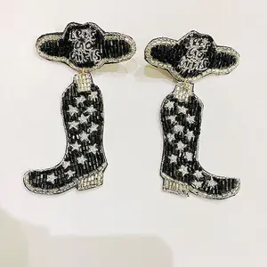 Latest Arrival Pearl Beaded Handmade Earrings with Metal Lock at the Back Artificial jewellery from Indian Wholesale Supplier