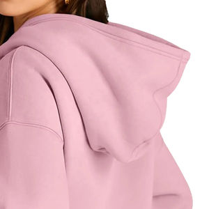 Nueva llegada de las mujeres de gran tamaño Drop Shoulder Hoodies en blanco más rápido Streetwear Pullover estilo personalizado Logo impresión - Product Image 5