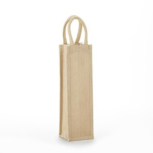Ensemble de 2 sacs en jute de taille moyenne, faits à la main, au design uni, parfaits pour les bouteilles, sacs fourre-tout en toile naturelle de première qualité - Product Image 5