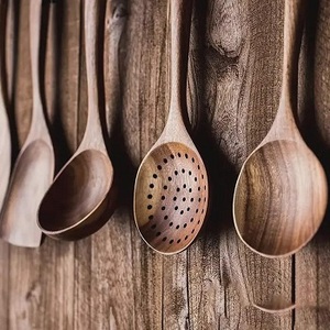 Handmade Natural Teak Wood Kitchen <b>Utensils</b> Set <b>Wooden</b> <b>Cooking</b> Spoon Spatula for Nonstick Cookware Kitchen Tools Design Style - Product Image 4