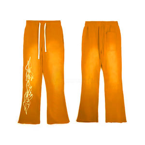 Pantalon de survêtement évasé lavé à l'acide, dernière conception, fabriqué au Pakistan, vente en gros de pantalon de survêtement évasé personnalisé lavé à l'acide, OEM - Product Image 1