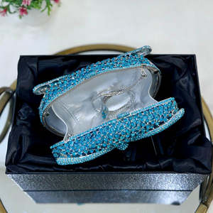 Designer Pearl Crystal Classic Casual Clutch Evening Bag Bridal Wedding Purse Ladies Rhinestone Handbag Fashion <b>Square</b> Half Moon - Product Image 4