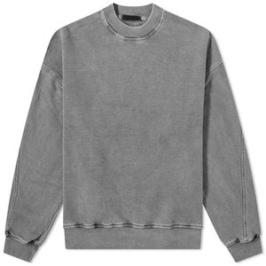 Basics Vintage Style French Terry Sweat Streetwear Acid Washed Distressed Surdimensionné Crewneck Sweat coton mélangé - Product Image 4