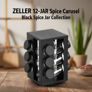 ZELLER 12-<b>Jar</b> <b>Spice</b> Carousel Black <b>Spice</b> <b>Jar</b> Collection - Product Image 3