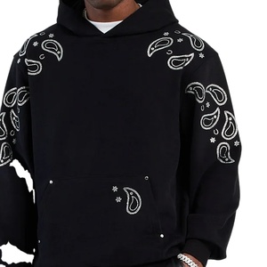 Sweat-shirts à capuche pour hommes de qualité supérieure, 100 % coton French Terry, coupe oversize avec épaules tombantes, personnalisables, unis et sans motifs. - Product Image 4