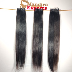 Paquete sin enredos naturales vírgenes sin procesar Proveedor indio Procesamiento químico Ninguno Color recto sedoso Cabello humano negro al por mayor - Product Image 4