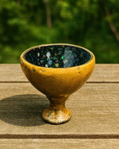 Cáliz de Opal Doble Hecho a Mano, Copa con Pedestal de Resina Artística con Efecto Galaxia en el Interior, Exhibición Decorativa Única - Product Image 5